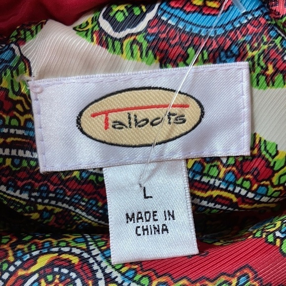 𝅺TALBOTS dark red 90% guck down quilted pocketed / collared vest. Large - Picture 8 of 9